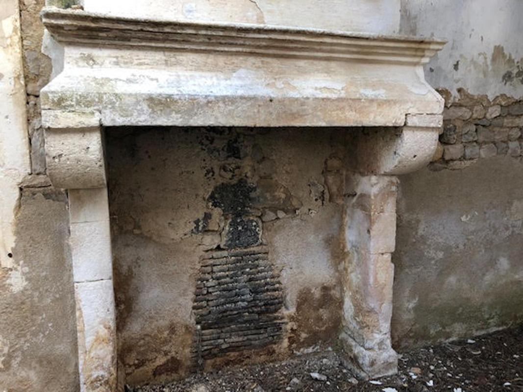 French Limestone Fireplace Mantel For Sale 2