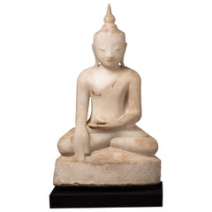 17th century Antique marble Burmese Buddha statue from Burma