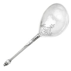 17th Century Antique Norwegian Silver Spoon with Engraved Design