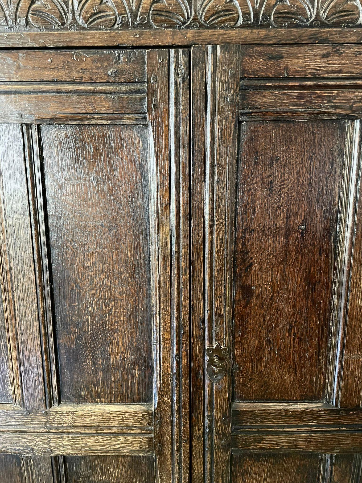 17th Century Antique Oak Wardrobe/Hall Cupboard 5
