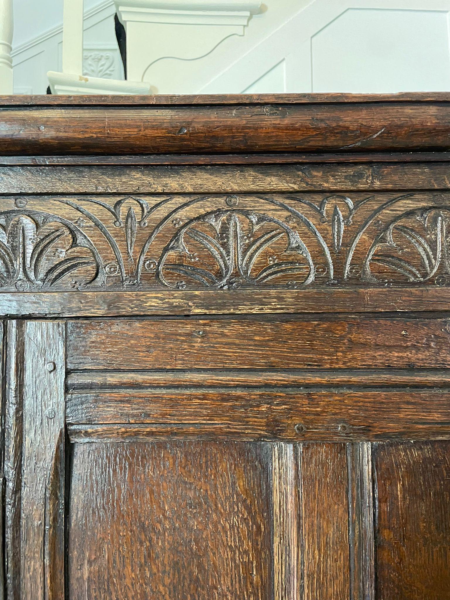 Mid-17th Century 17th Century Antique Oak Wardrobe/Hall Cupboard