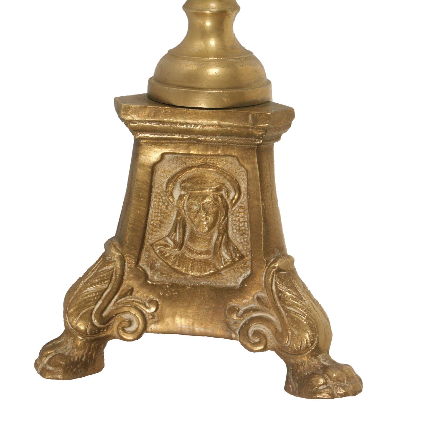 Antiker Original-Lampenhalter aus vergoldeter Bronze aus dem 17. Jahrhundert im Angebot 1