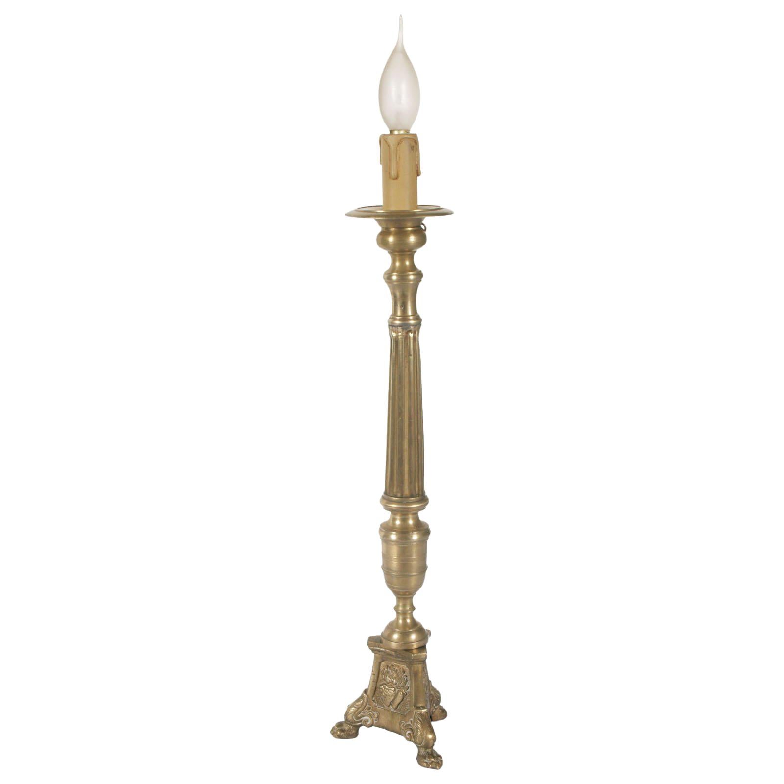 17th Century Antique Original Lampholder Candelabrum in Gilt Bronze For Sale