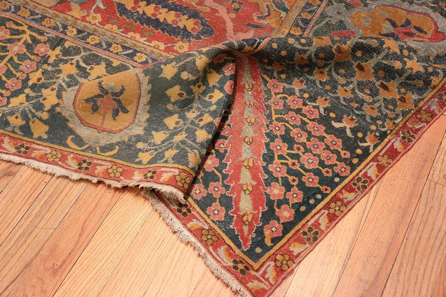17th Century Antique Persian Isfahan Rug. Size: 11 ft 10 in x 18 ft 1 in 5