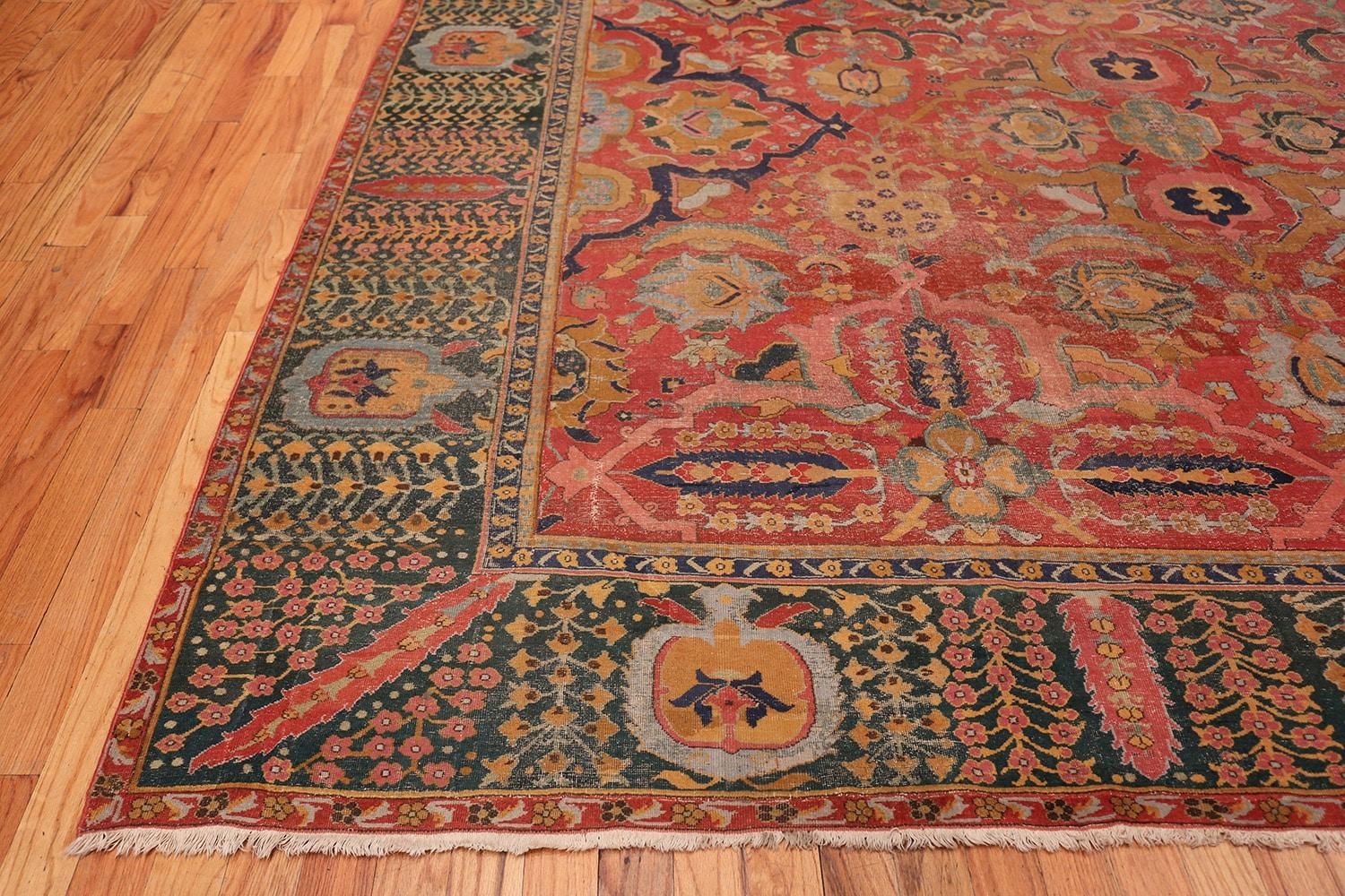 17th Century Antique Persian Isfahan Rug. Size: 11 ft 10 in x 18 ft 1 in 1