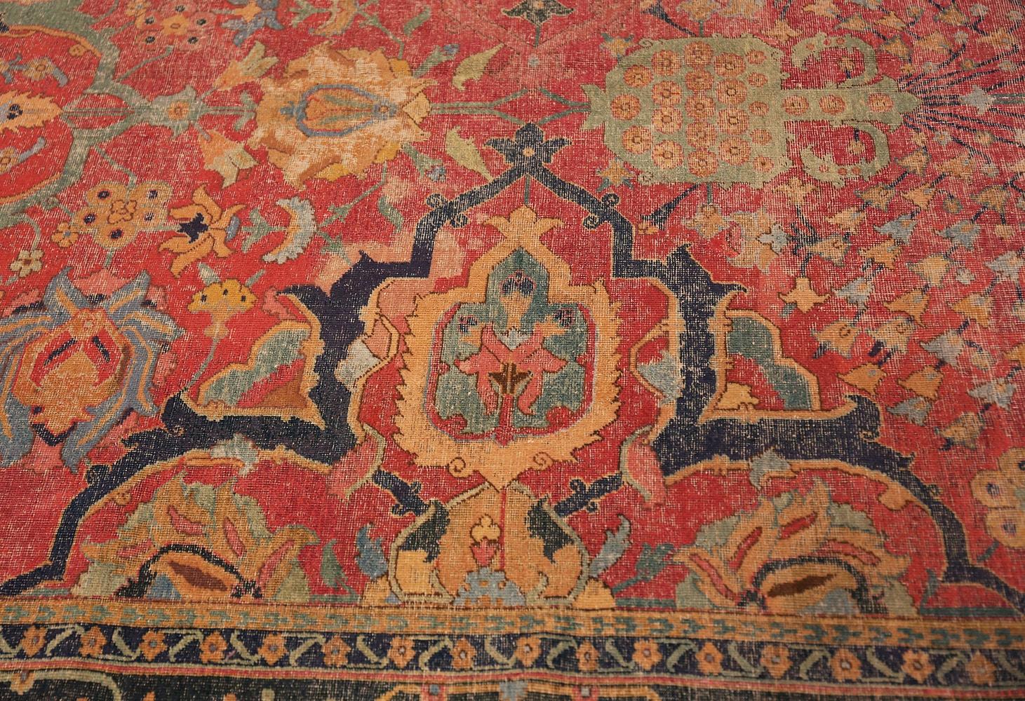 17th Century Antique Persian Isfahan Rug. Size: 11 ft 10 in x 18 ft 1 in 2