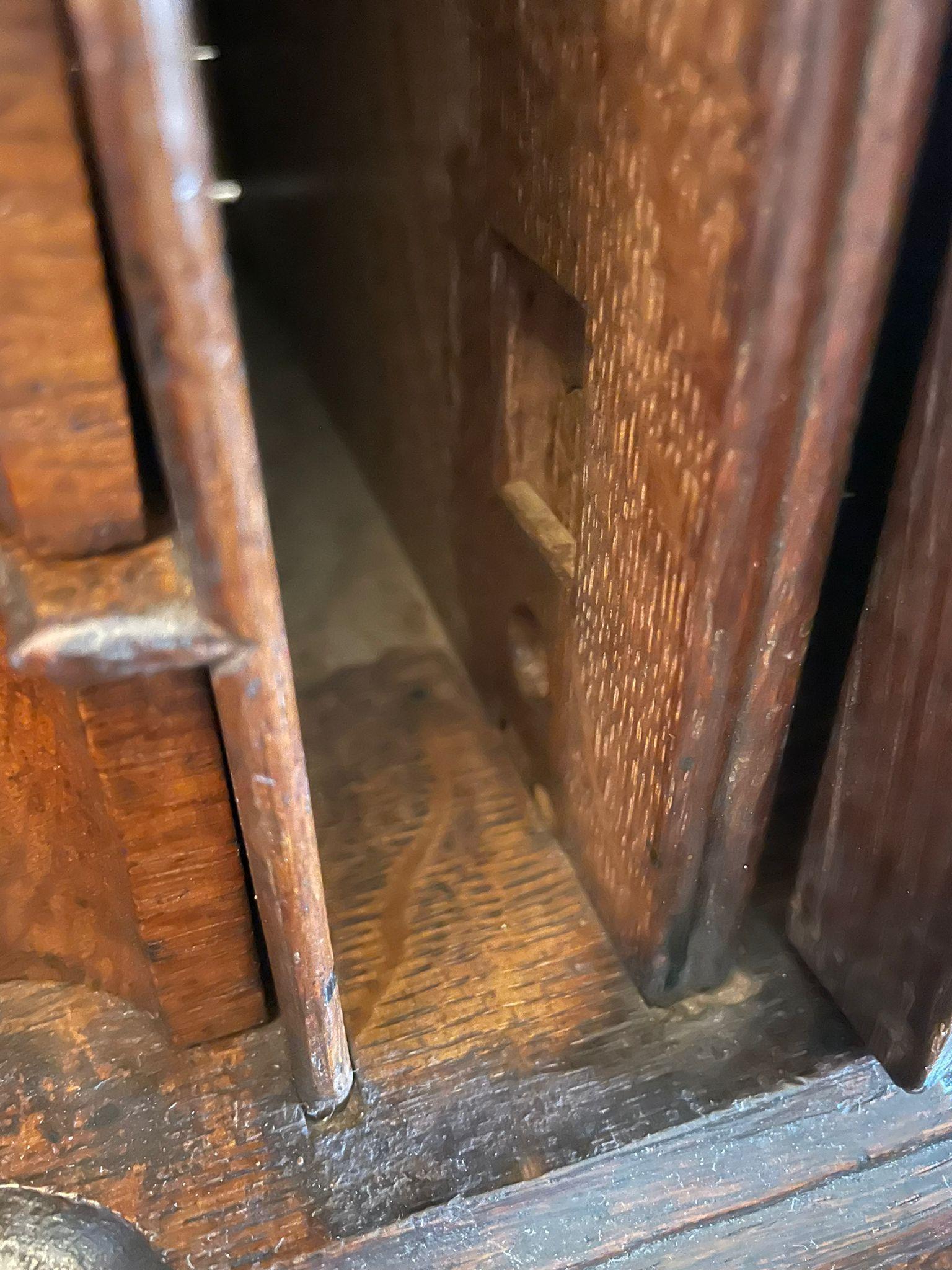 17th Century Antique Quality Oak Bureau with Outstanding Interior For Sale 9