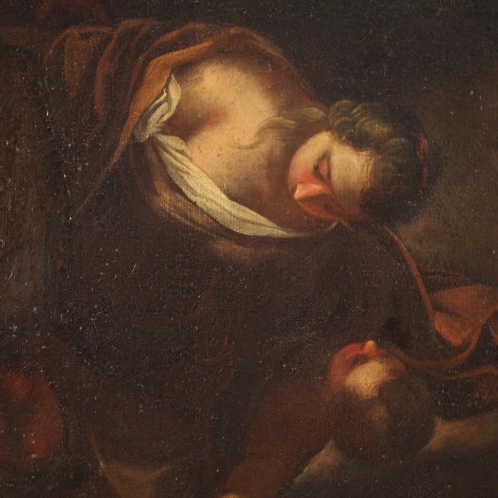 Tela 17th century Antique Religious Oil Painting The Massacre of the Innocents in vendita