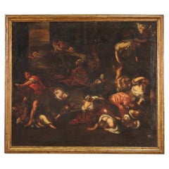 17th century Antique Religious Oil Painting The Massacre of the Innocents