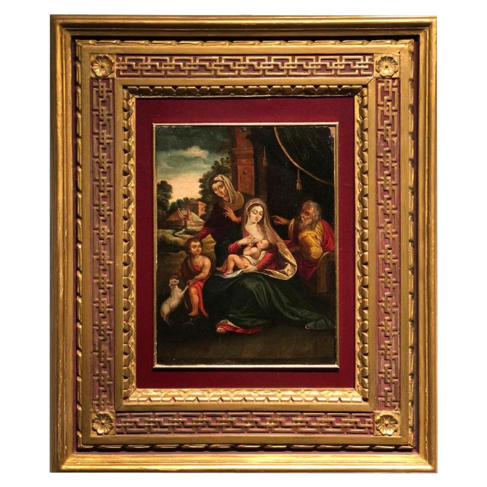 17th Century Antique Religious Painting For Sale