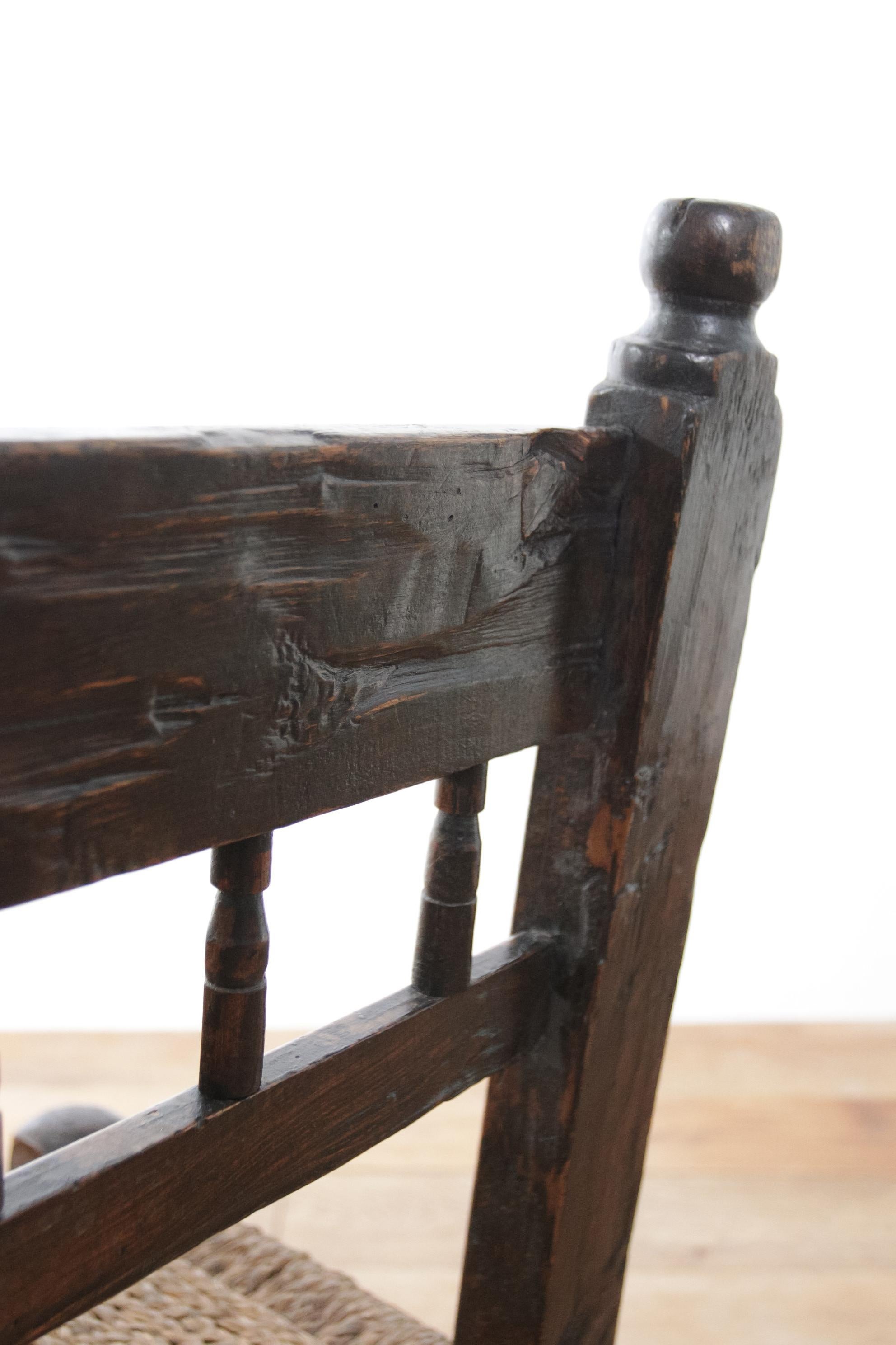 17ème siècle  Chaise d'appoint ancienne Wabi Sabi Livraison gratuite  en vente 3