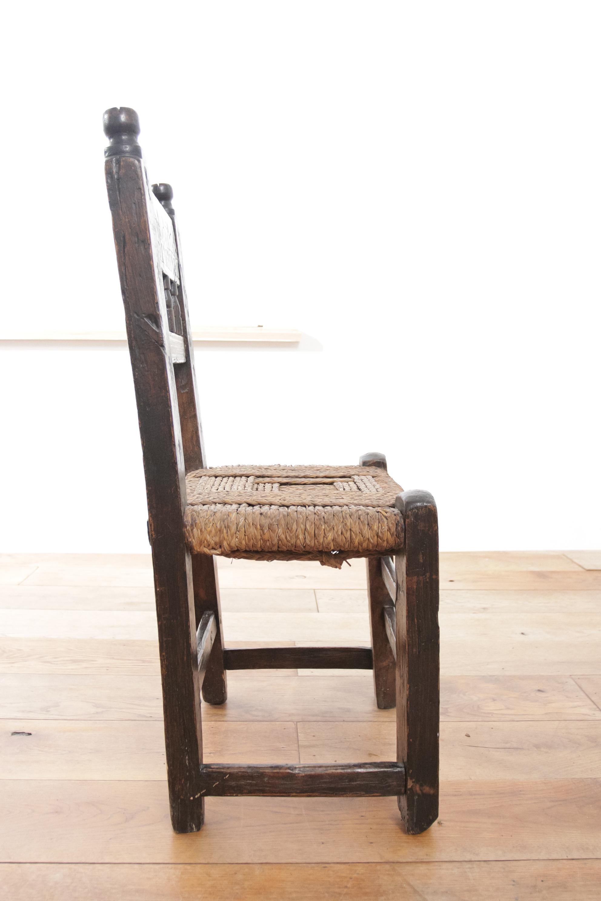 18th Century and Earlier 17th century  Antique Side Chair Wabi Sabi Free Shipping  For Sale