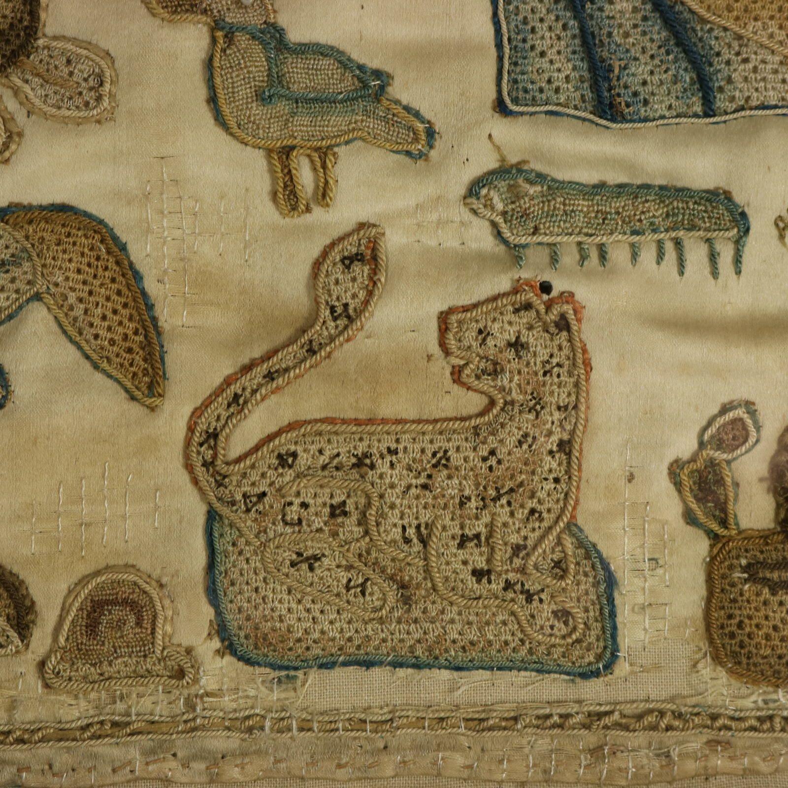 17th Century Antique Silkwork Applique Picture For Sale 1