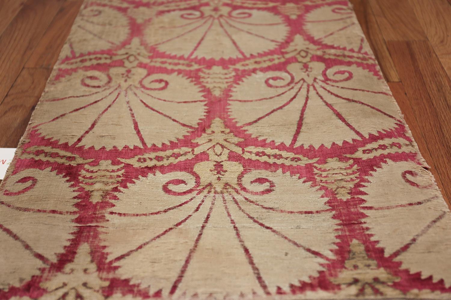 Silk 17th Century Antique Turkish Ottoman Textile. Size: 1 ft 10 in x 4 ft 2 in