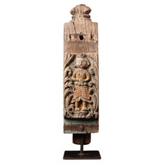 17th century Antique wooden panel from Indian temple from India