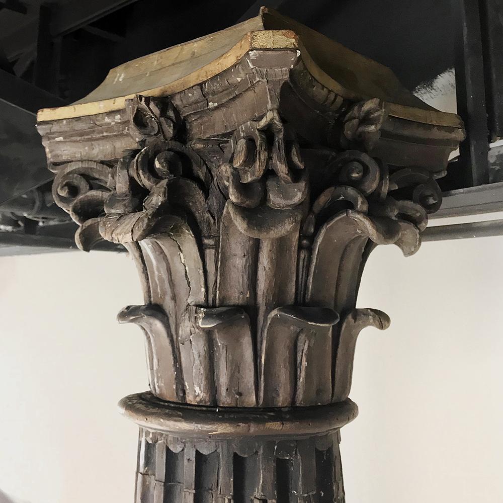 Columnes corinthiennes italiennes monumentales sur piédestaux du 17ème siècle en vente 4