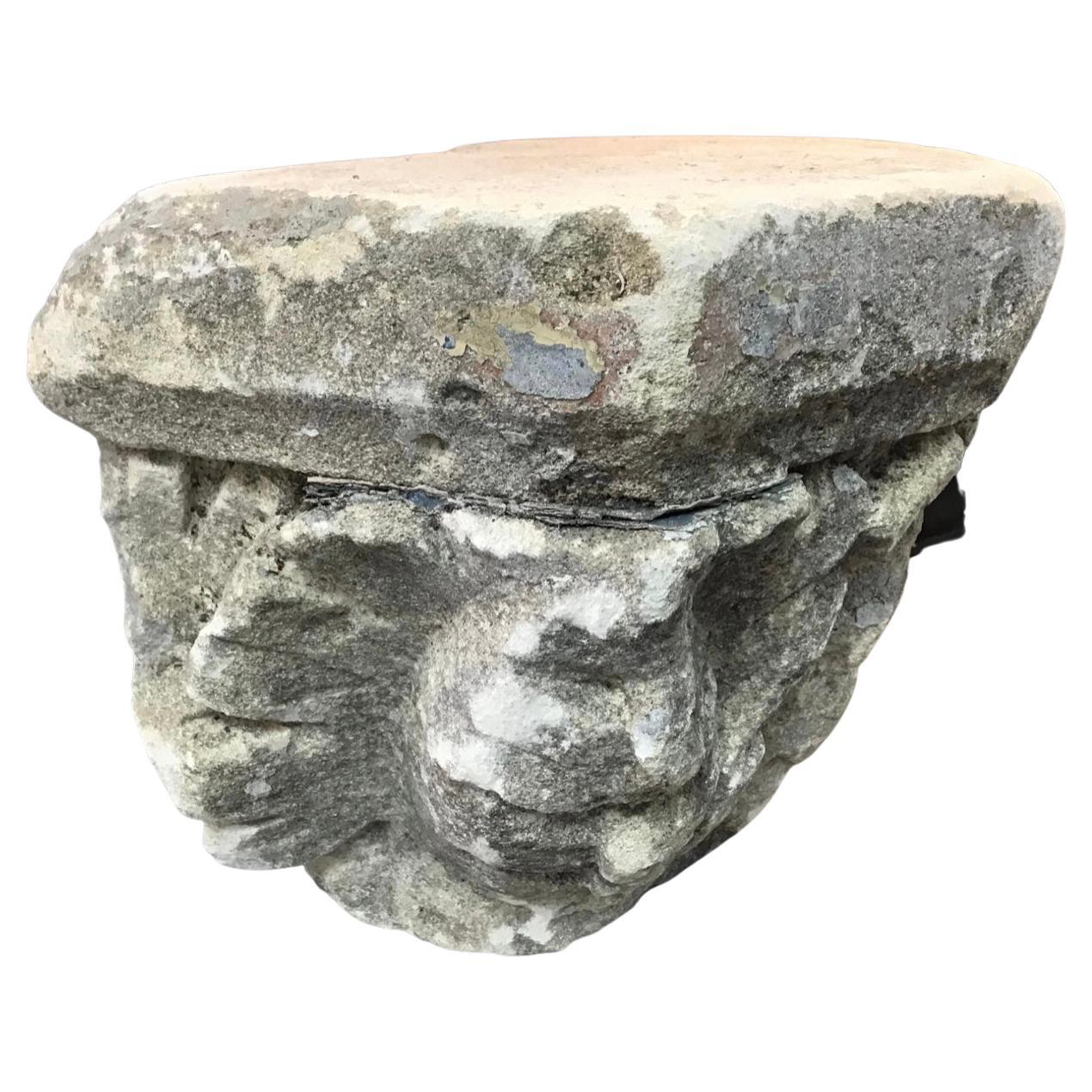 Medieval 17th Century Architectural Stone Capital For Sale