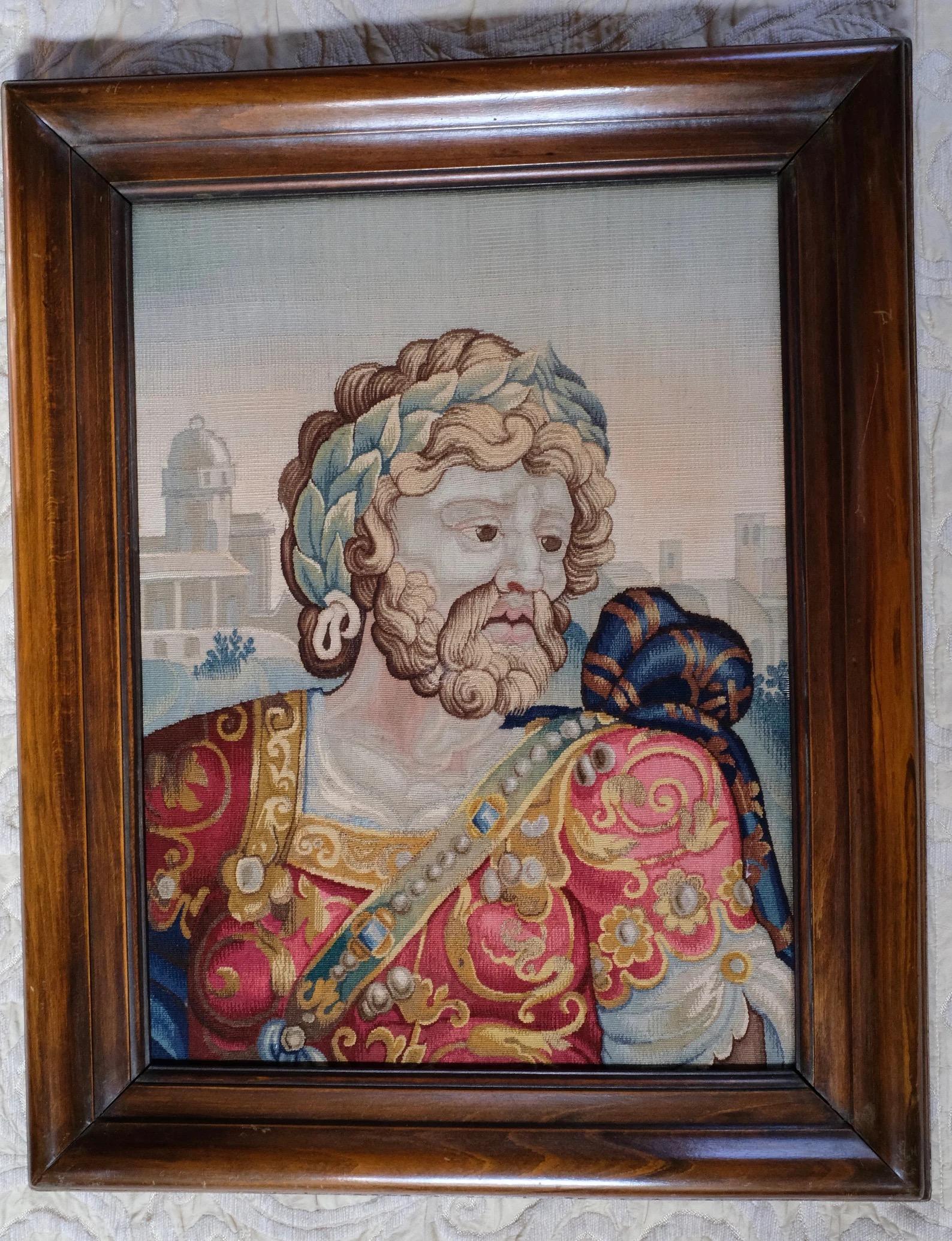 Aubusson-Wandteppichporträt aus dem 17. Jahrhundert (Französisch) im Angebot