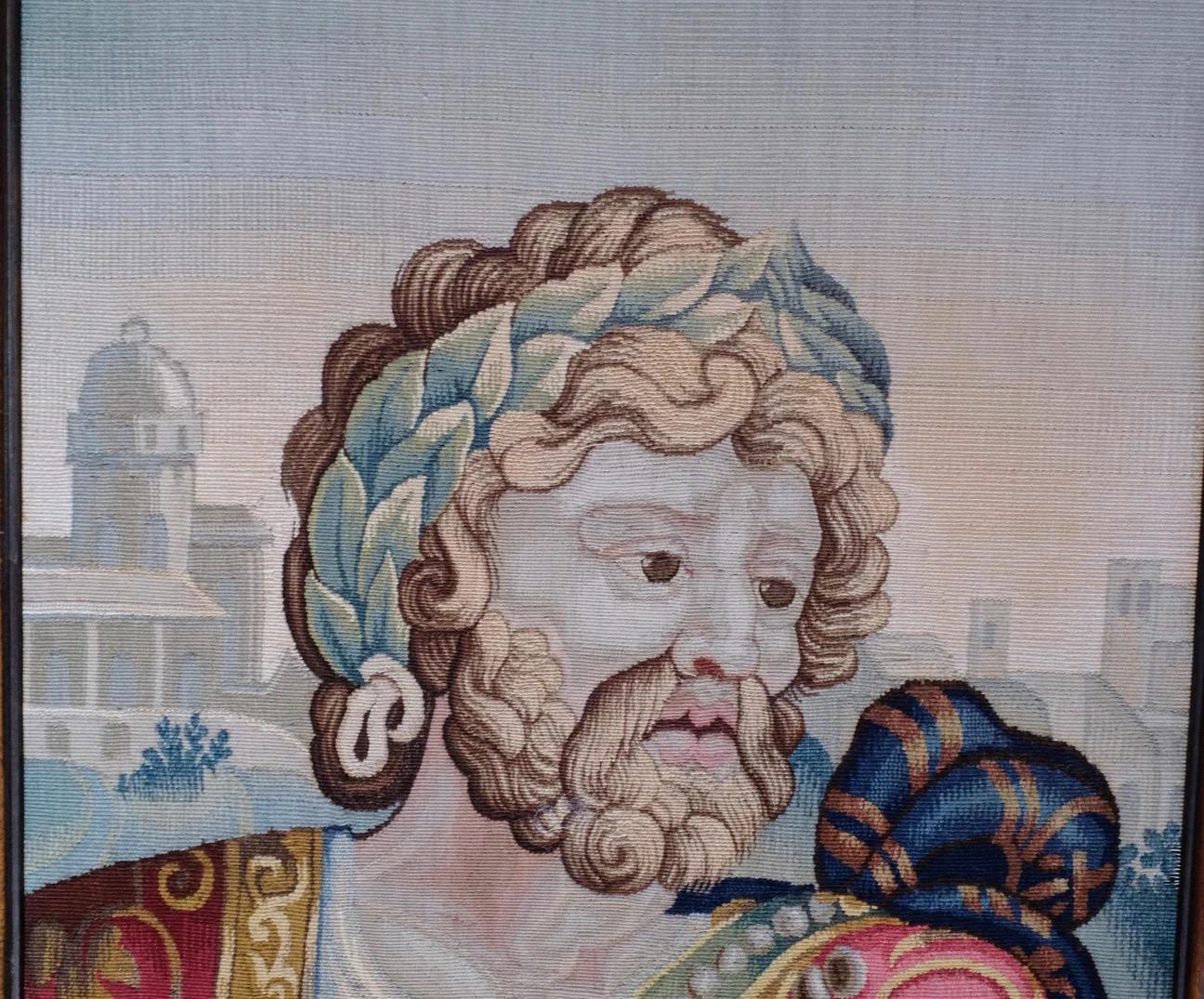 Hand-Woven 17th Century Aubusson Tapestry Portrait