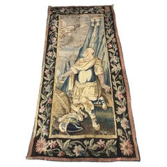 Vestige de tapisserie d'Aubusson du 17e siècle