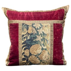 17th Century Aubusson Tapestry Velvet Pillow