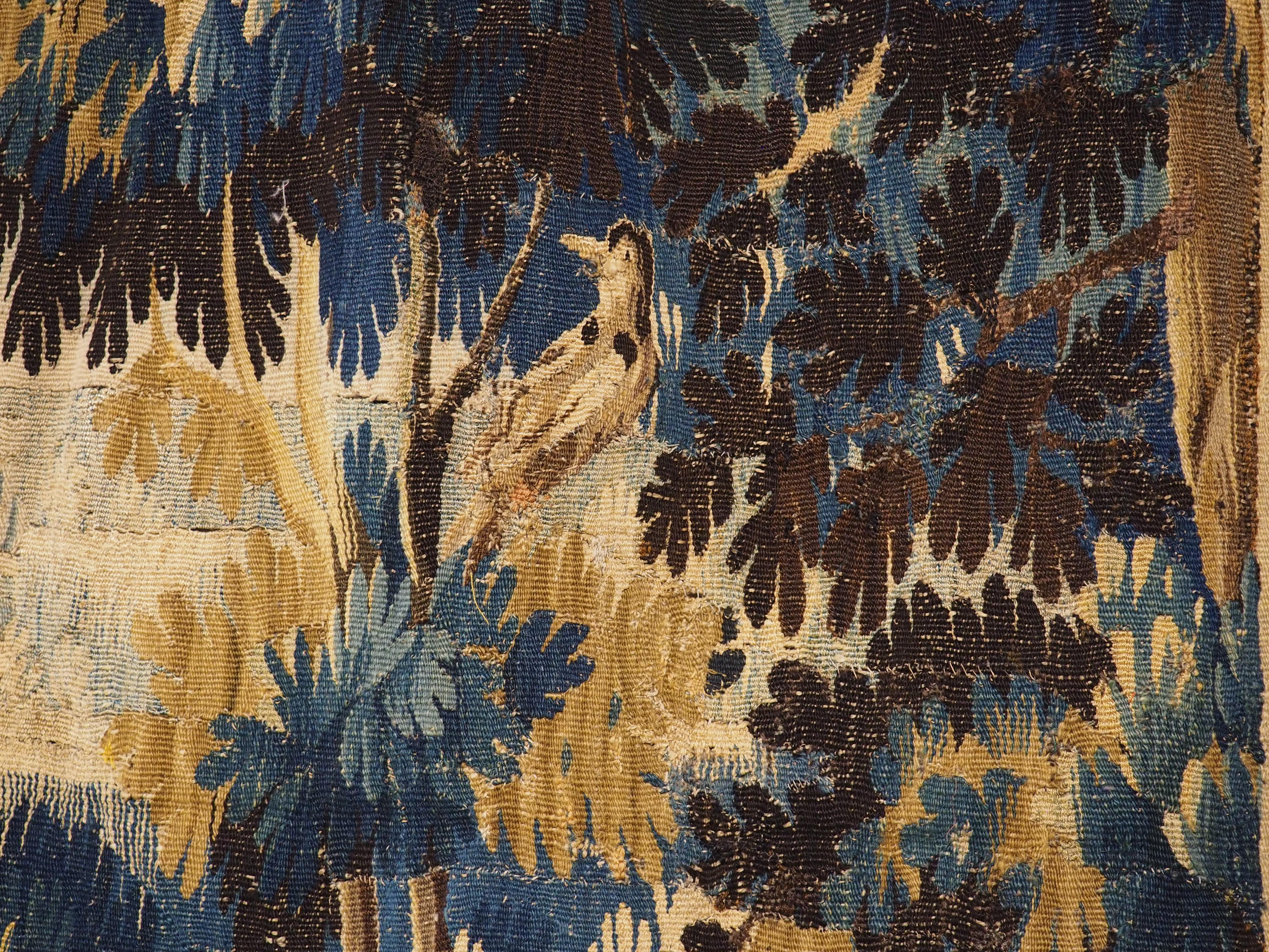 17th Century Aubusson Verdure Bleue Tapestry depicting The Grape Harvest For Sale 7