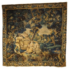 17th Century Aubusson Verdure Bleue Tapestry depicting The Grape Harvest