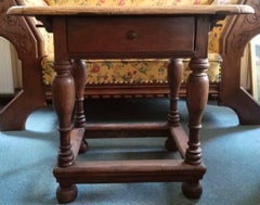 17th Century Barock Solid German Oak "Payment Table" Carved Sculptured Legs