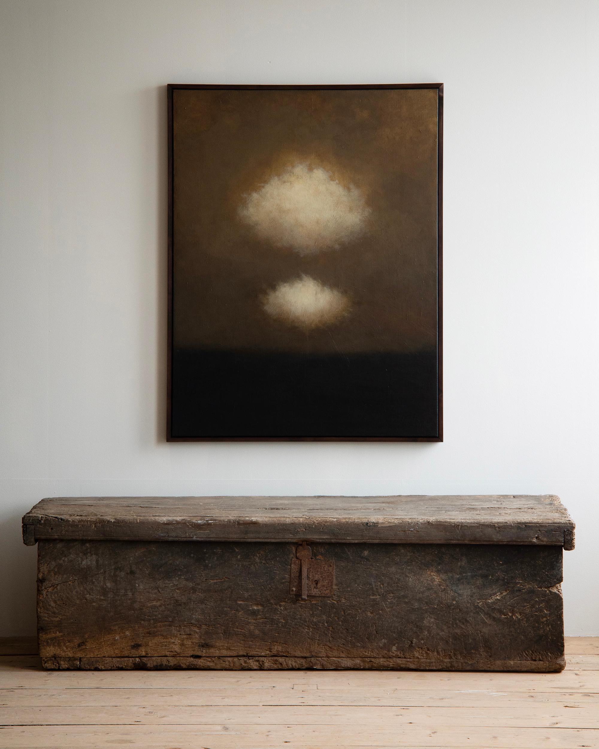 Cassapanca / baule in rovere barocco francese del XVII secolo con finitura originale grezza e ottima patina. Ca 1690 Francia. 