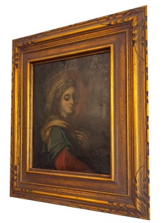 17th Century Baroque Oil on Copper Religious Painting of Immaculate Conception