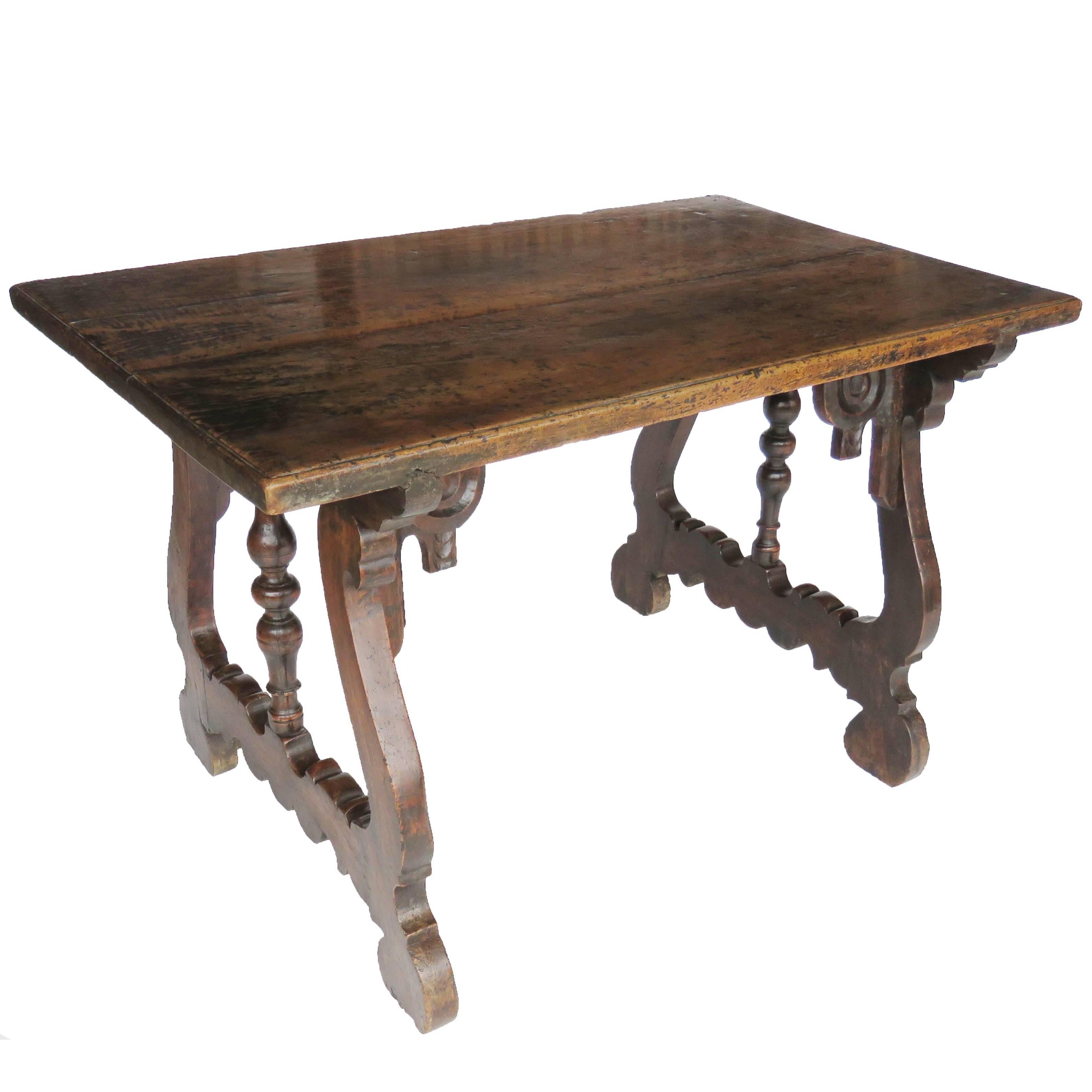 17th Century Baroque Walnut Trestle Table For Sale