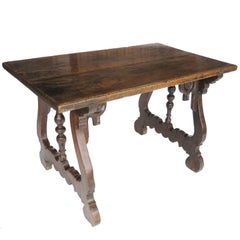 17th Century Baroque Walnut Trestle Table