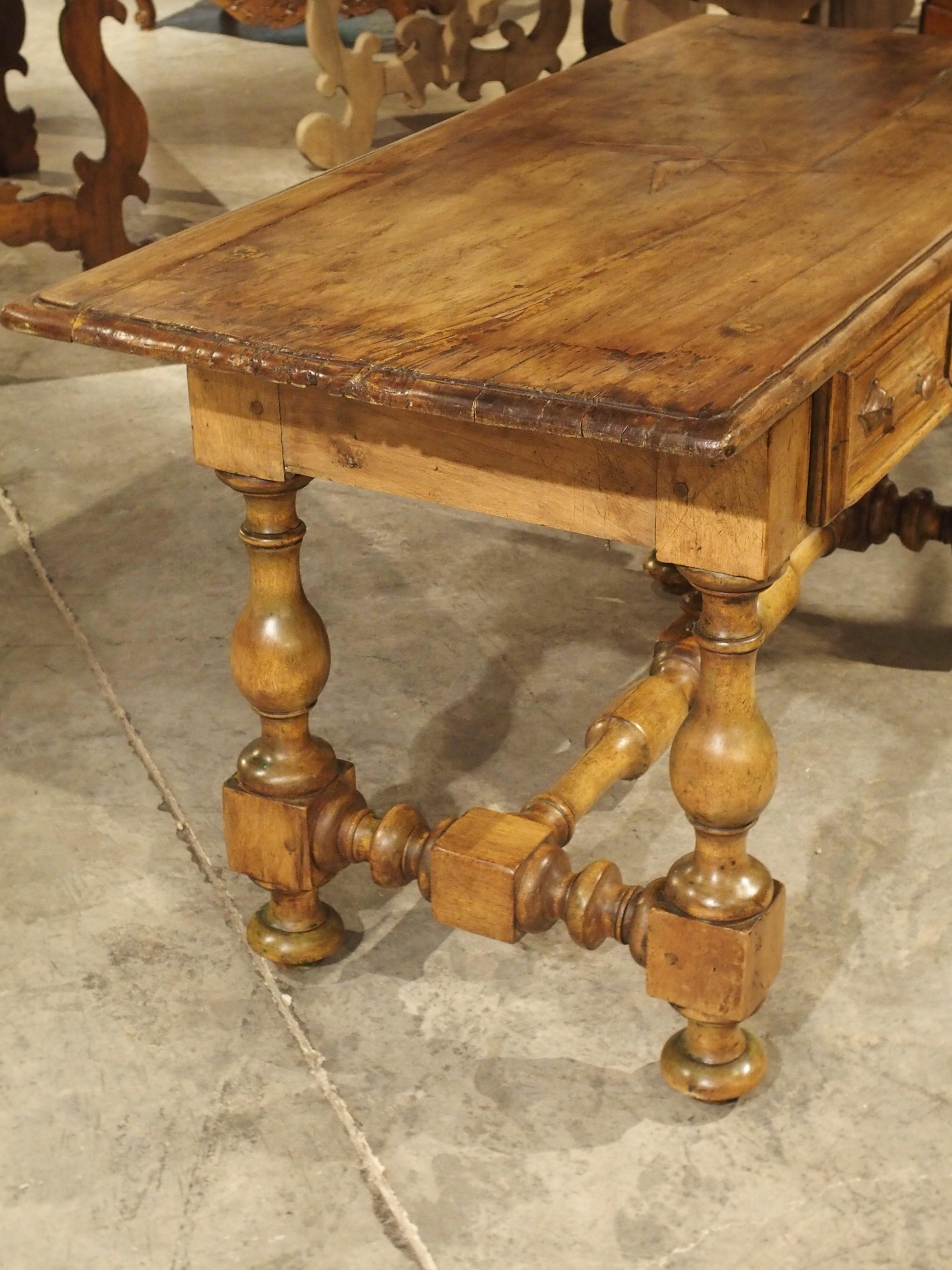 Wood 17th Century Basque Country Writing Table with Inset Star