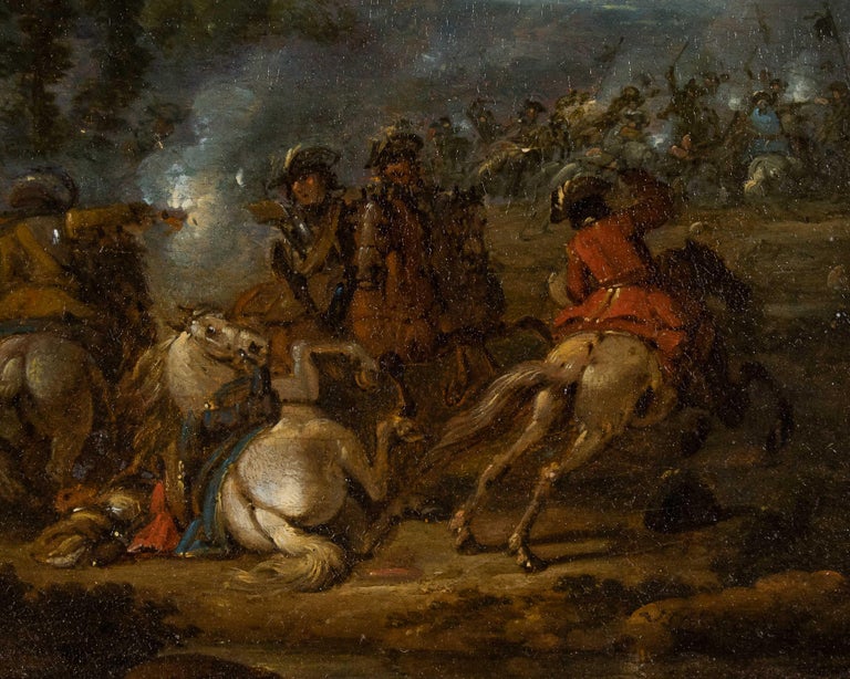 17th Century Battle Scene Painting Oil on Panel by Meulen For Sale at ...