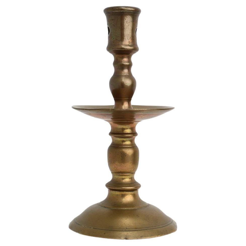 17th-Century Belgian Bronze Candlestick in Renaissance Style