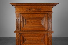 17th Century Belgian Renaissance Oak Cabinet with Concealed Lock
