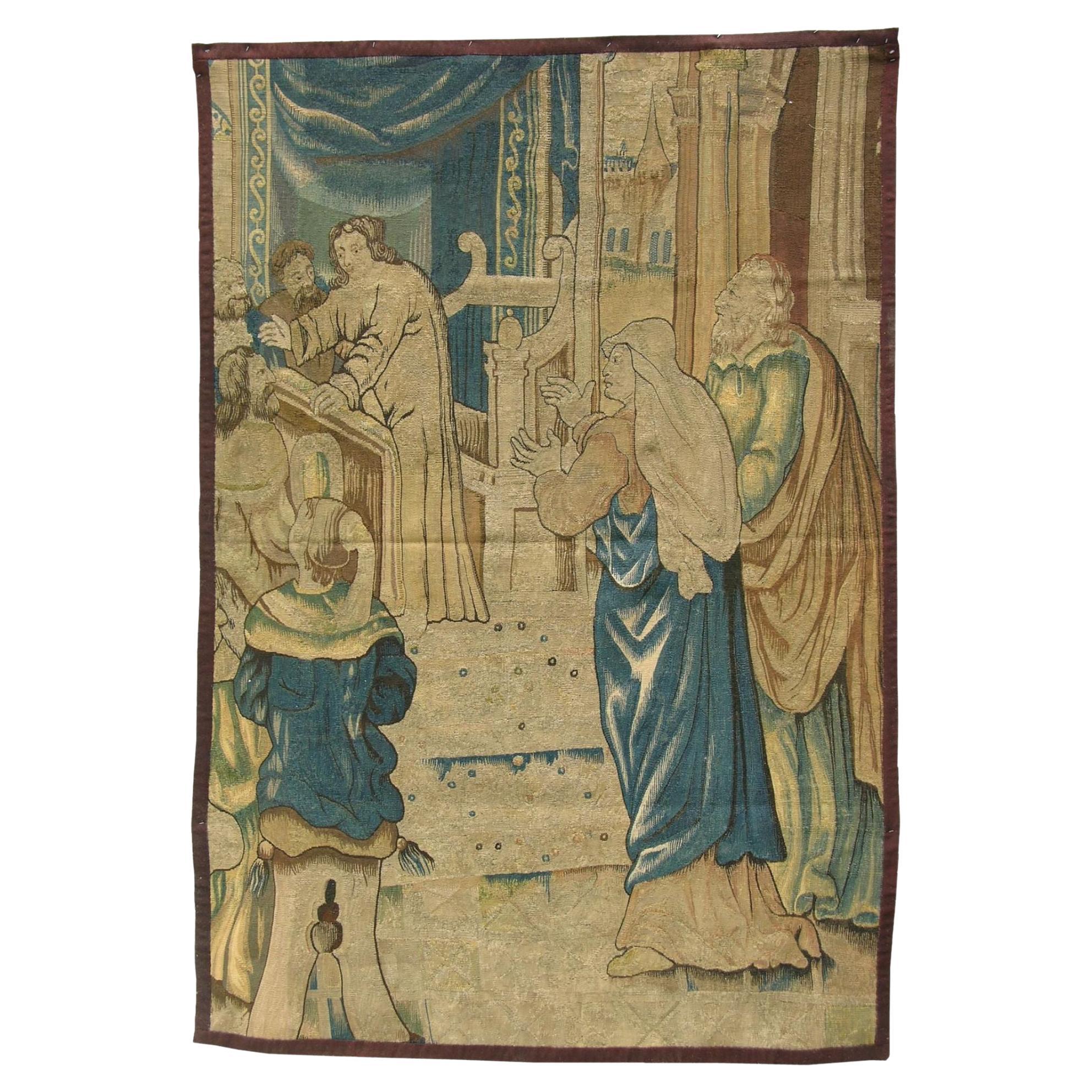 17th Century Biblical Brussels Tapestry 7'4" X 5'5"