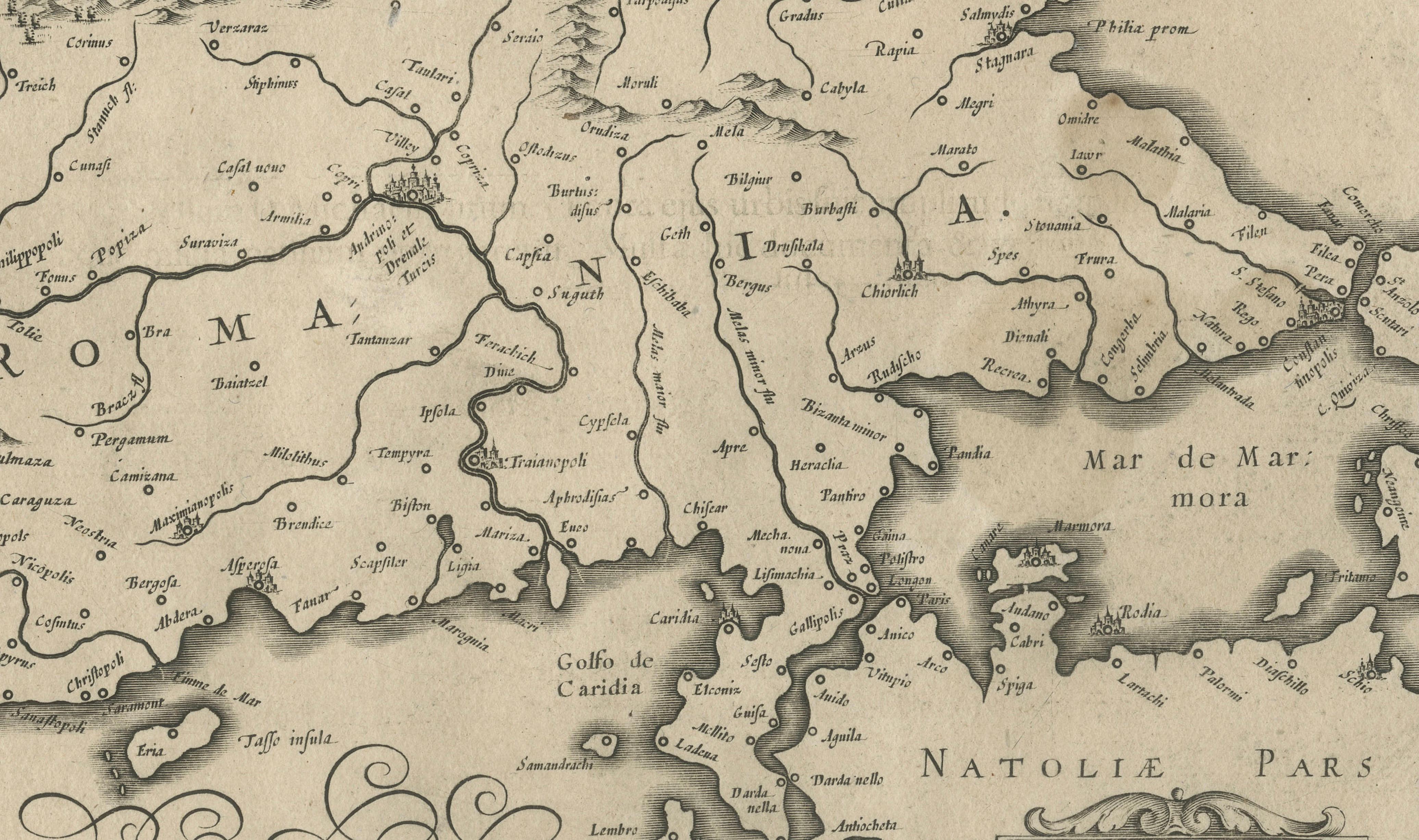 Paper 17th Century Blaeu Map – Ottoman Balkans: Walachia, Bulgaria, Romania, ca. 1650 For Sale