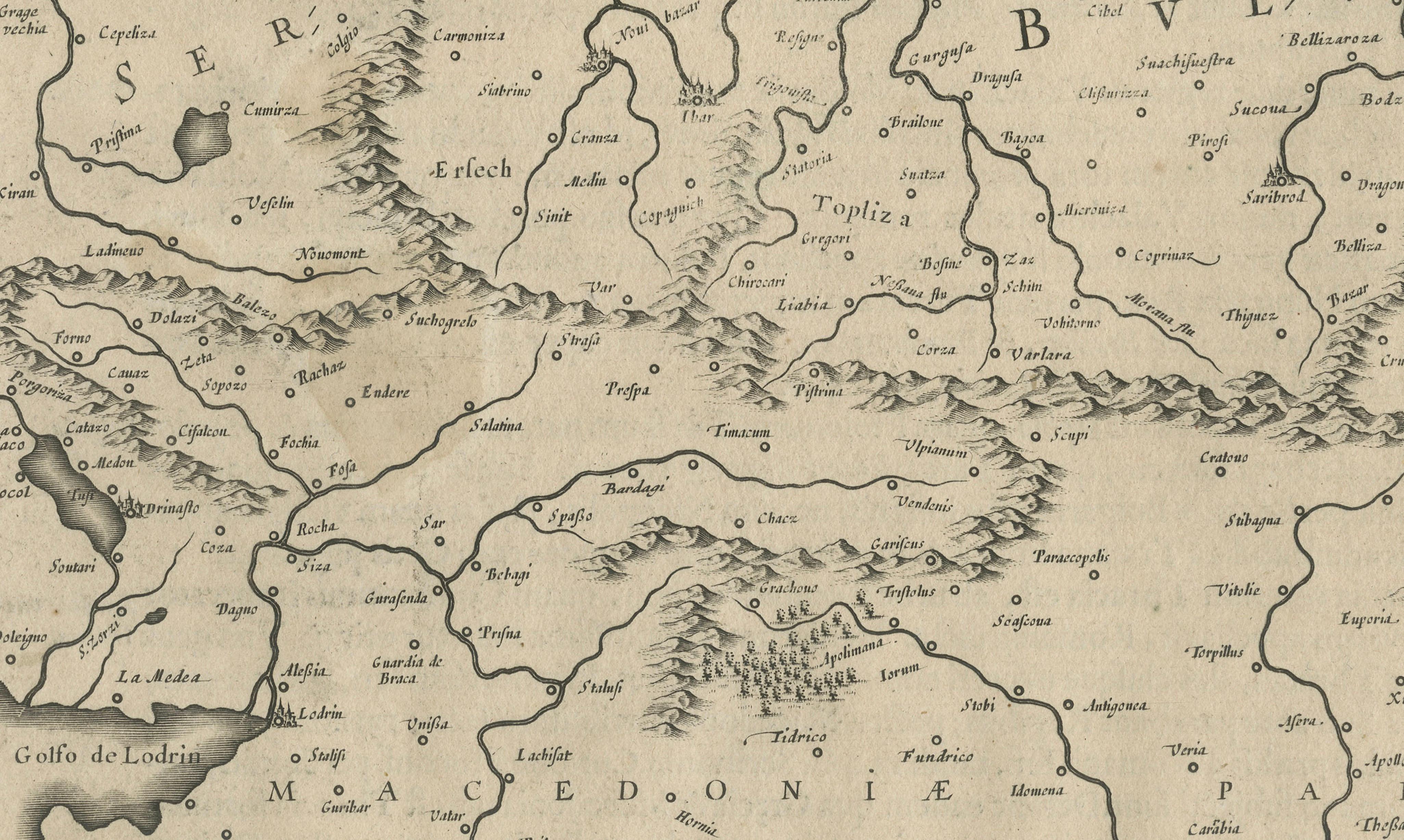 17th Century Blaeu Map – Ottoman Balkans: Walachia, Bulgaria, Romania, ca. 1650 For Sale 1