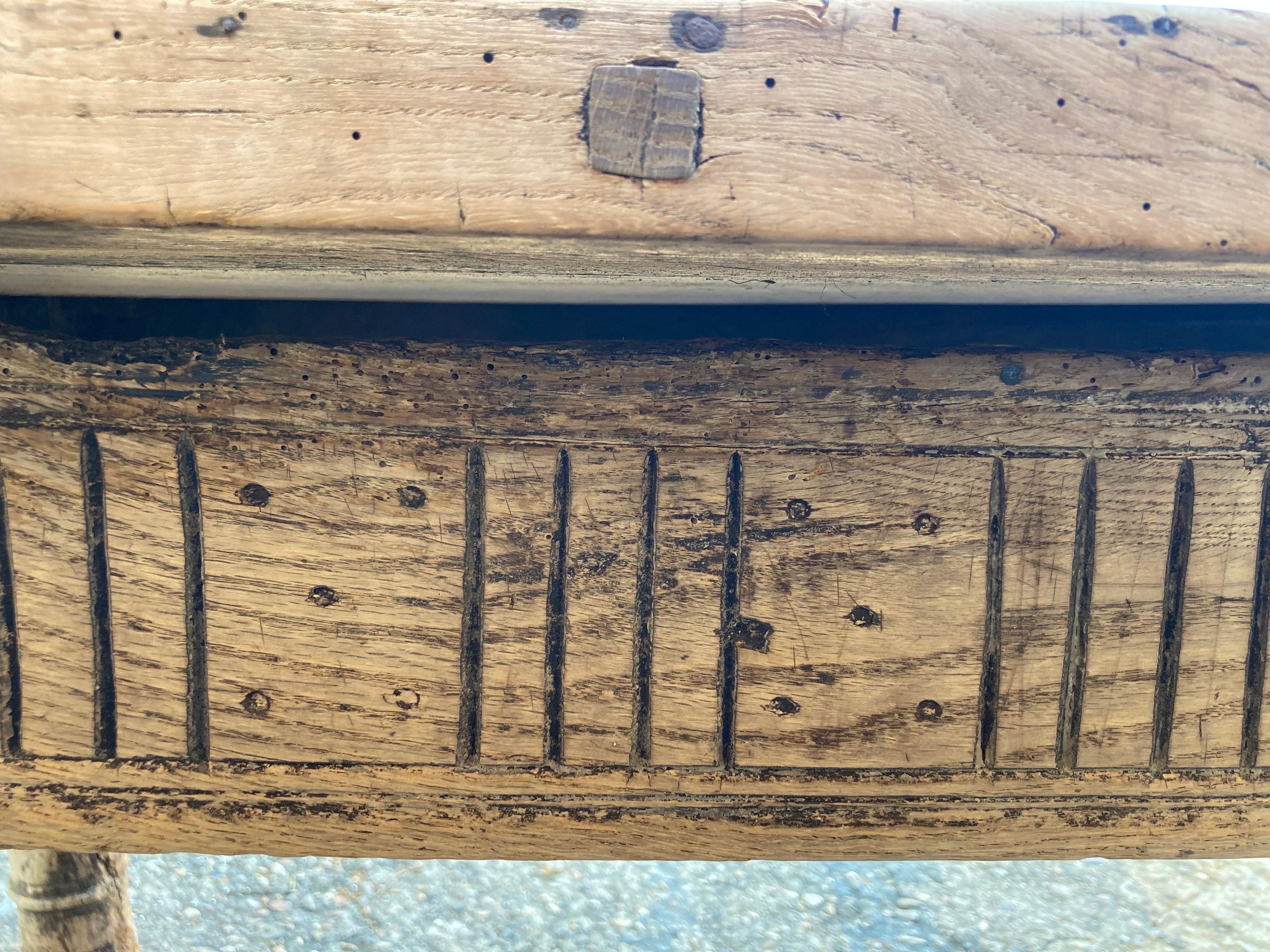 17th Century Bleached English Oak Kitchen Table 4