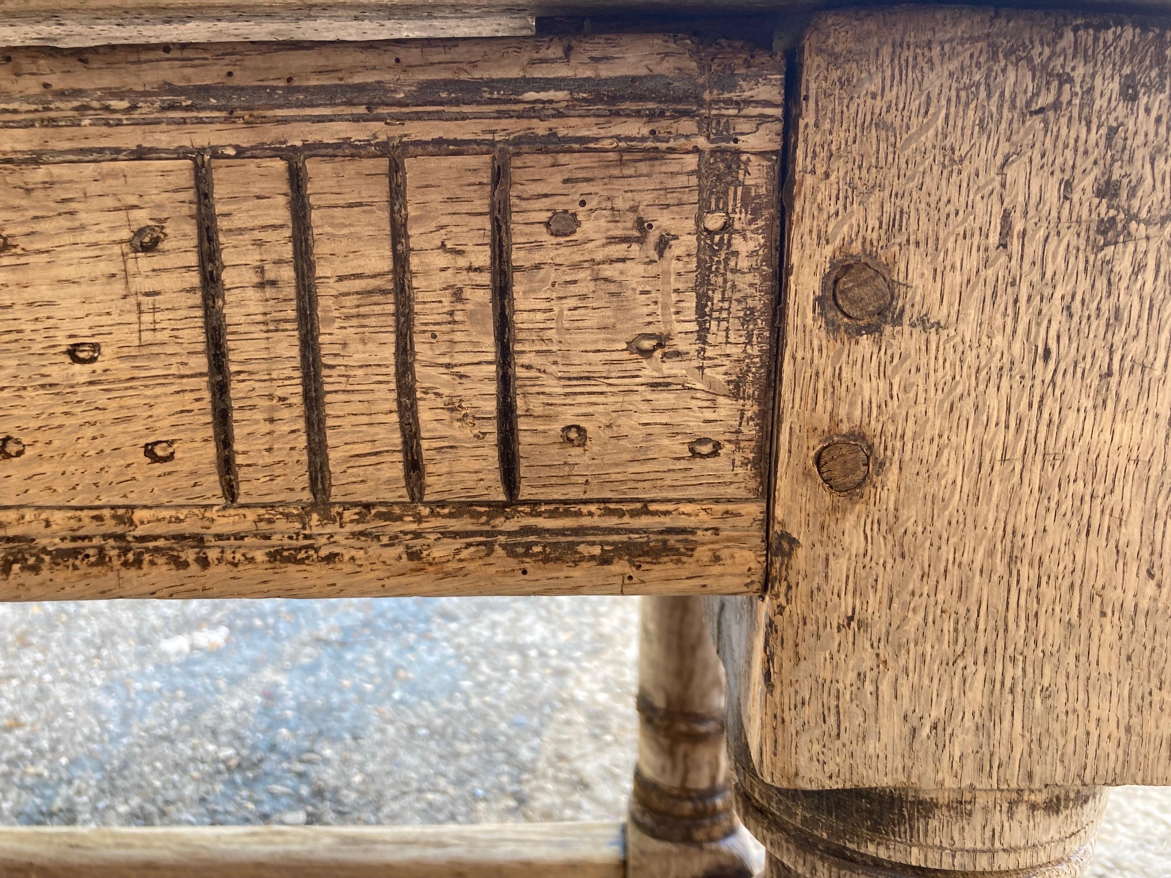 17th Century Bleached English Oak Kitchen Table 6