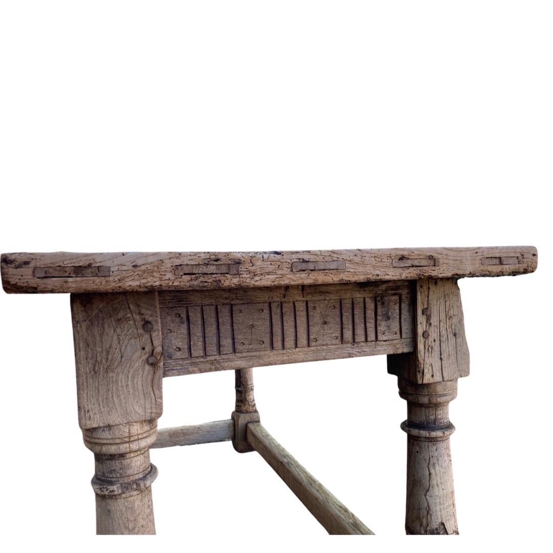 17th Century Bleached English Oak Kitchen Table 1