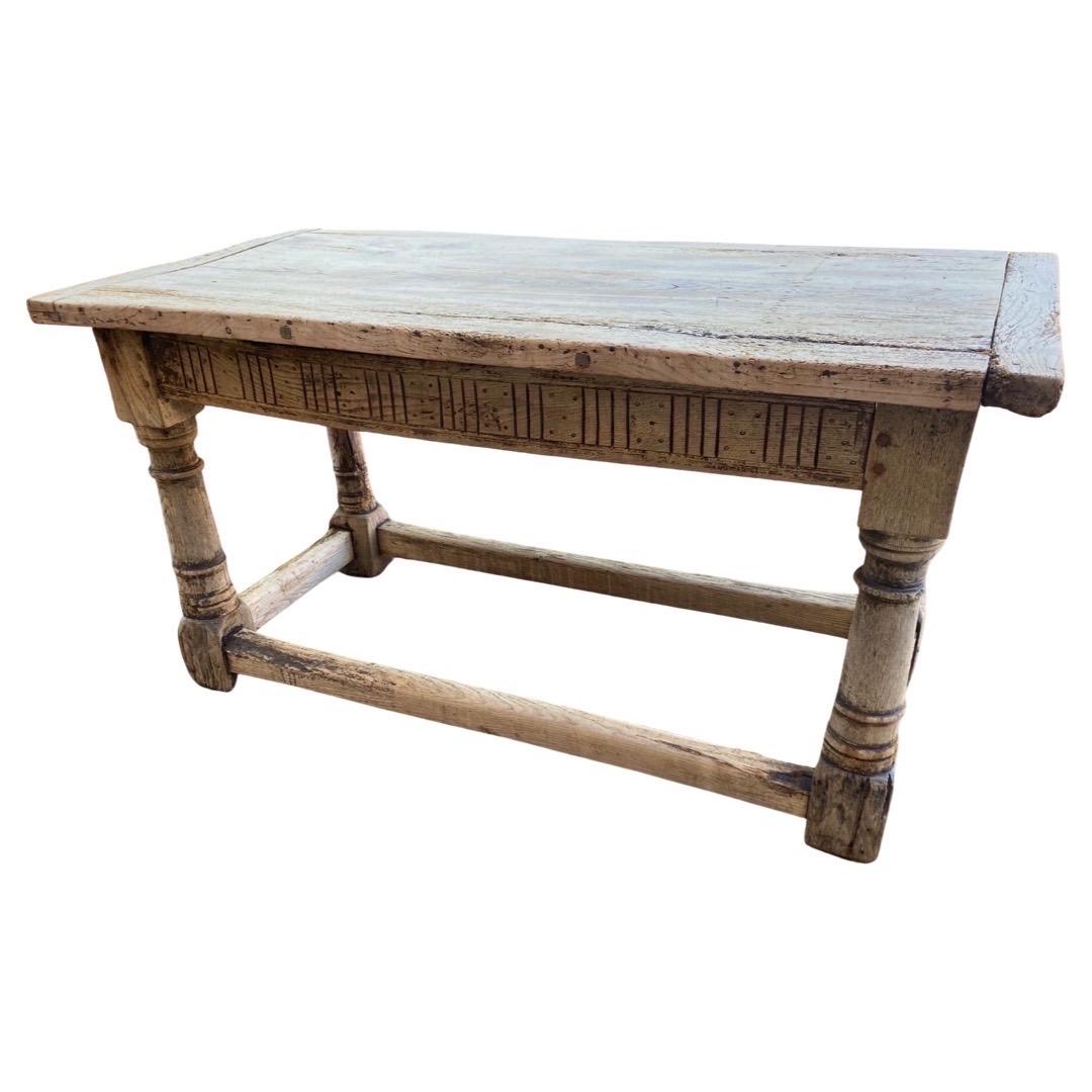 17th Century Bleached English Oak Kitchen Table 2