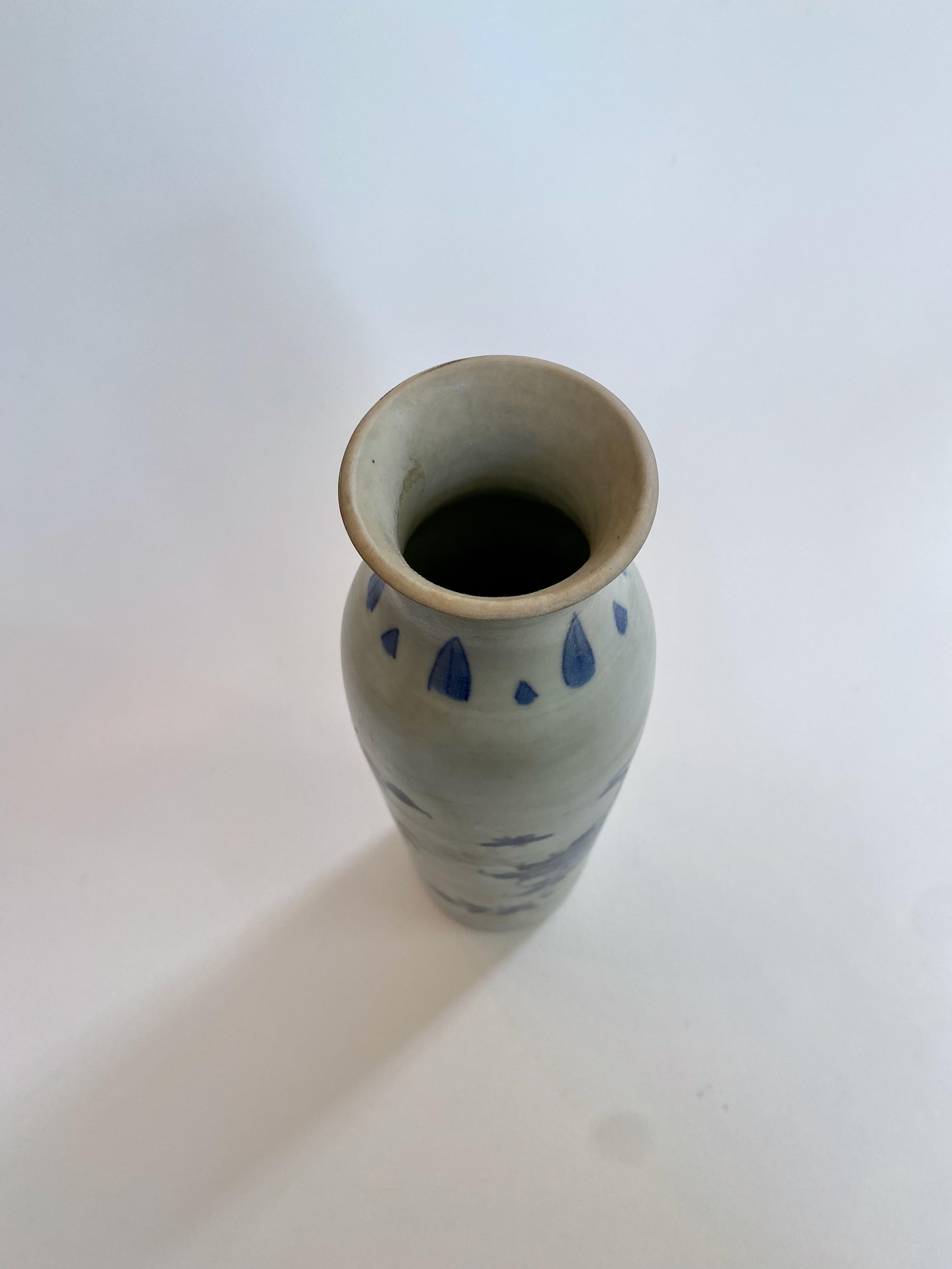 17th Century Blue and White Sleeve Vase from Hatcher Collection For Sale 3