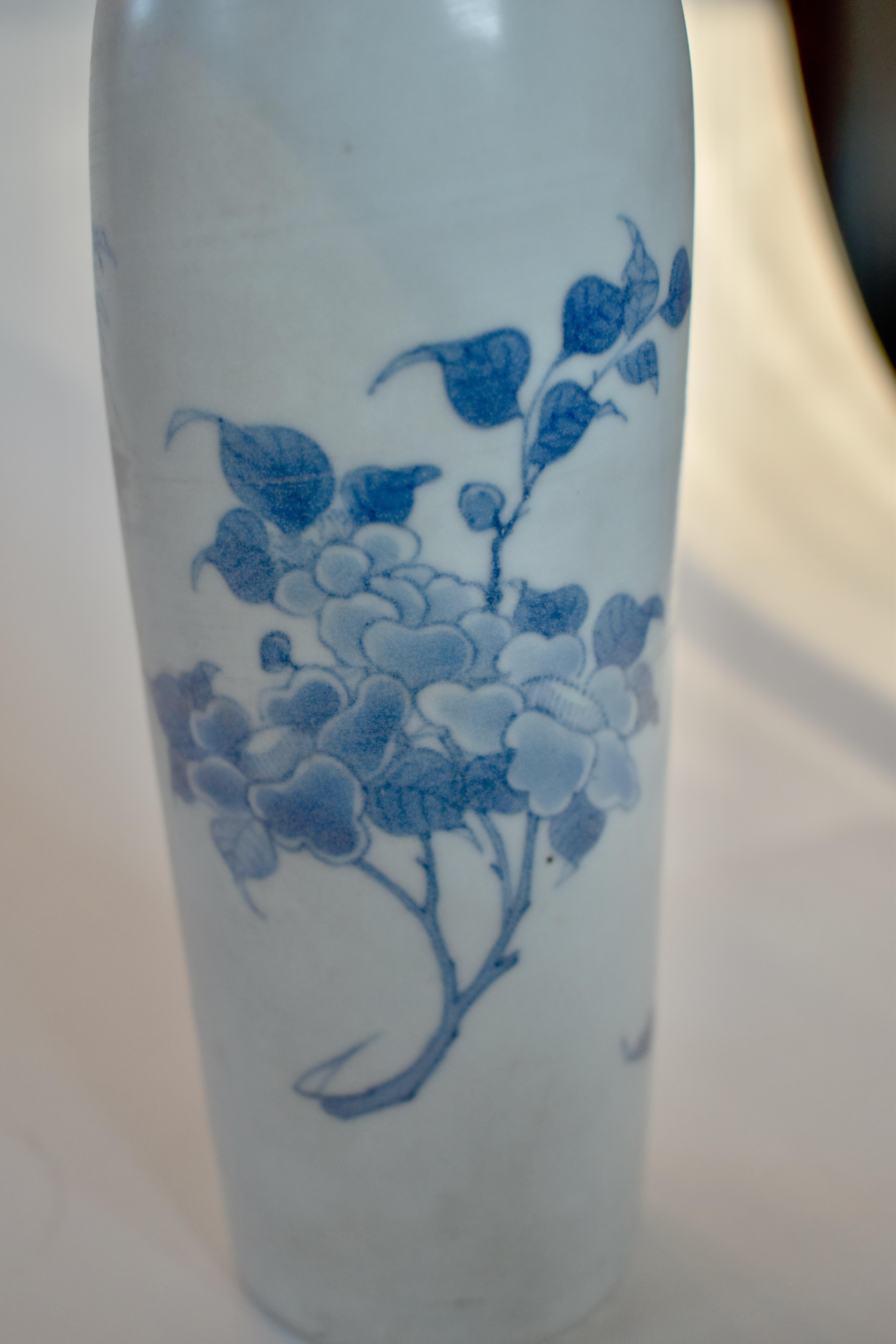 18th Century and Earlier 17th Century Blue and White Sleeve Vase from Hatcher Collection For Sale