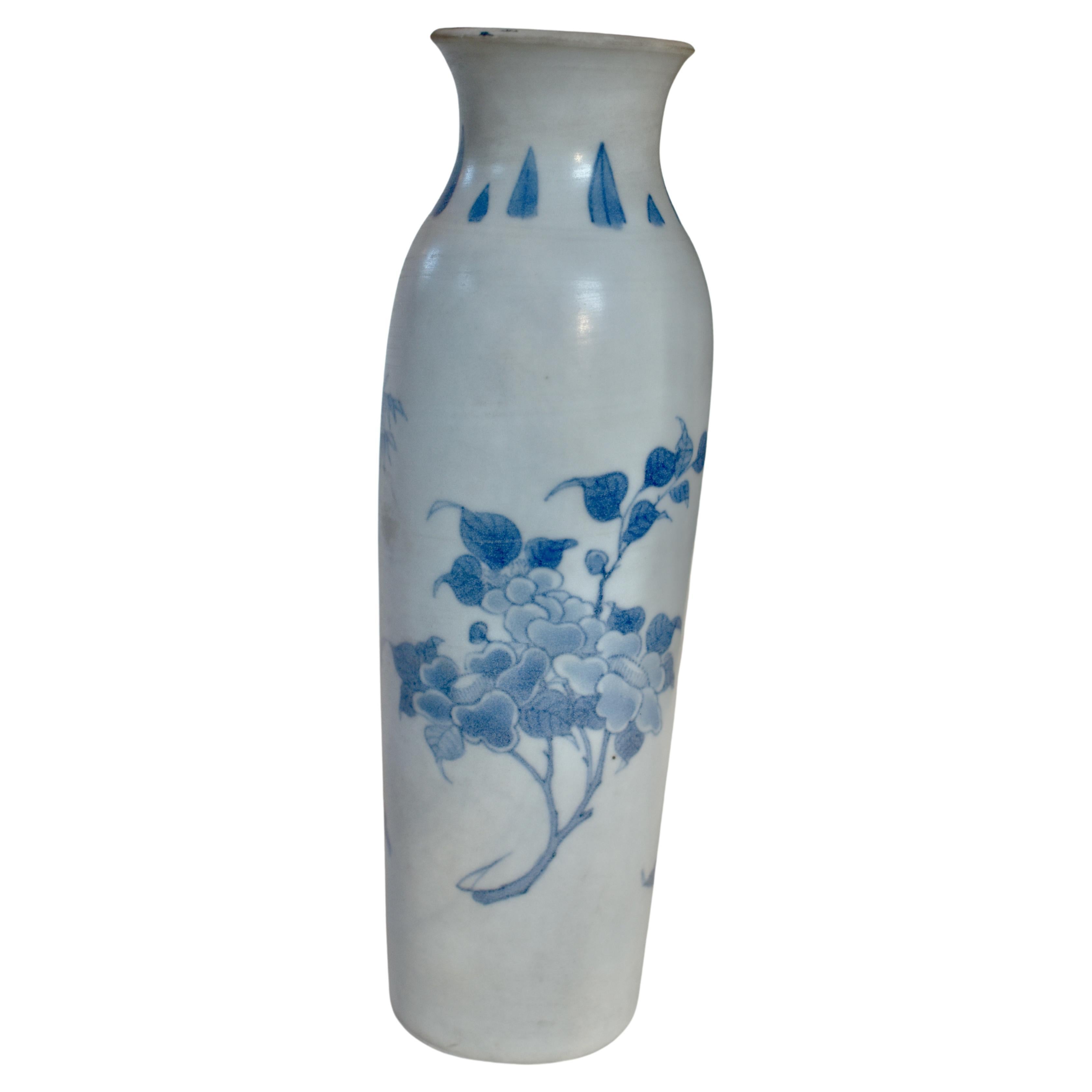 17th Century Blue and White Sleeve Vase from Hatcher Collection For Sale