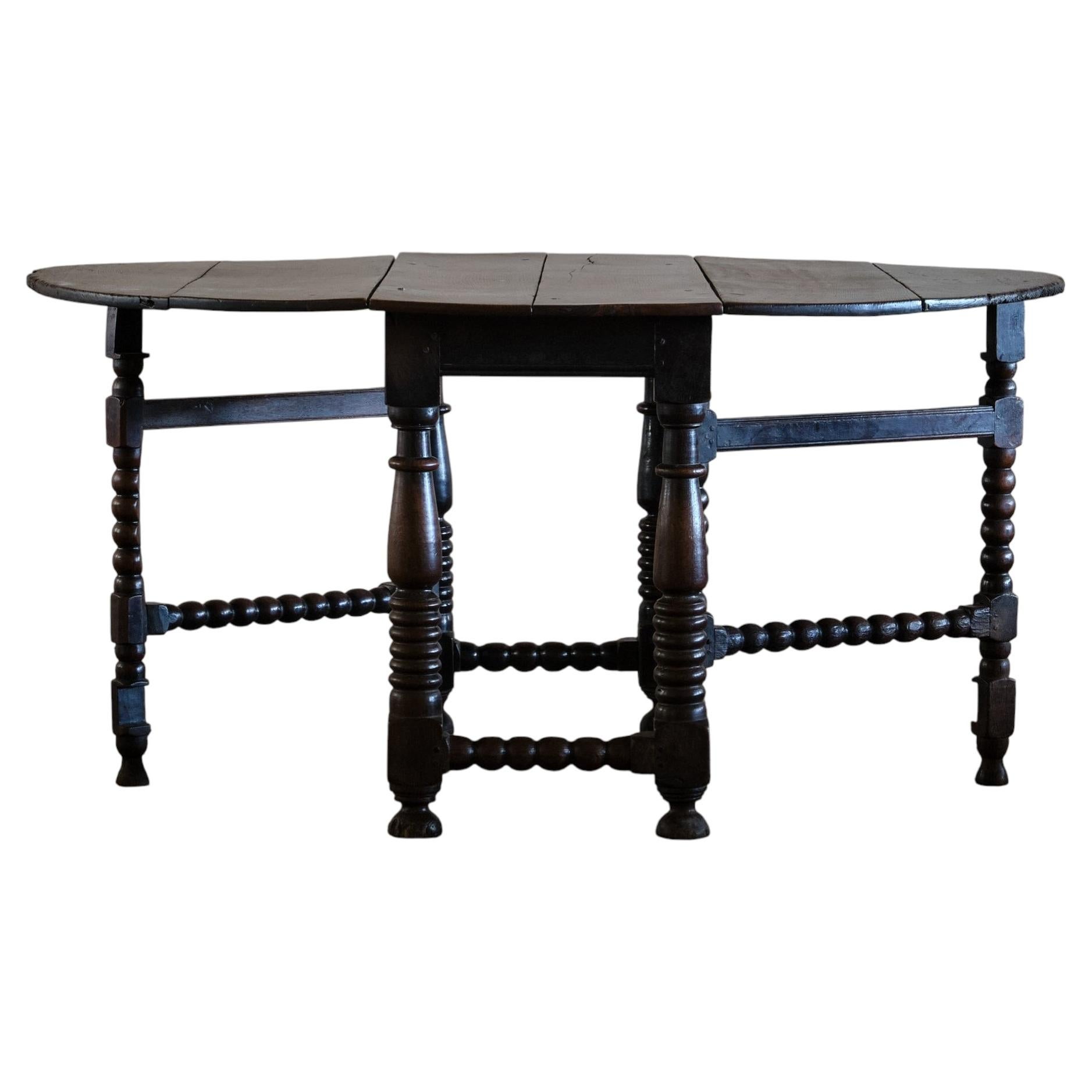 17th Century Bobbin Turned Gateleg Table For Sale