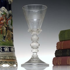 17th Century Bohemian Engraved Glass Goblet c1680