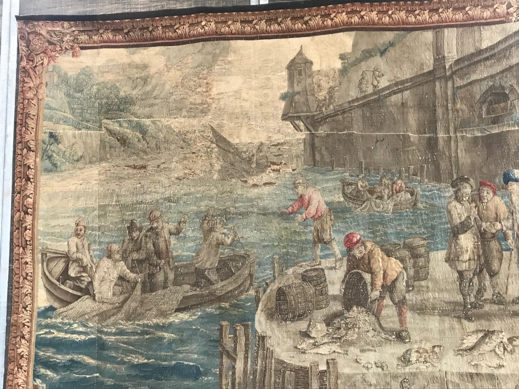 Wool 17th Century Brabant, Belge Tapestry For Sale