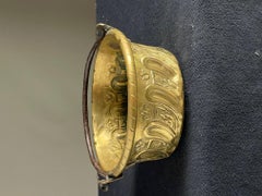 17th Century brass bowl with iron handle